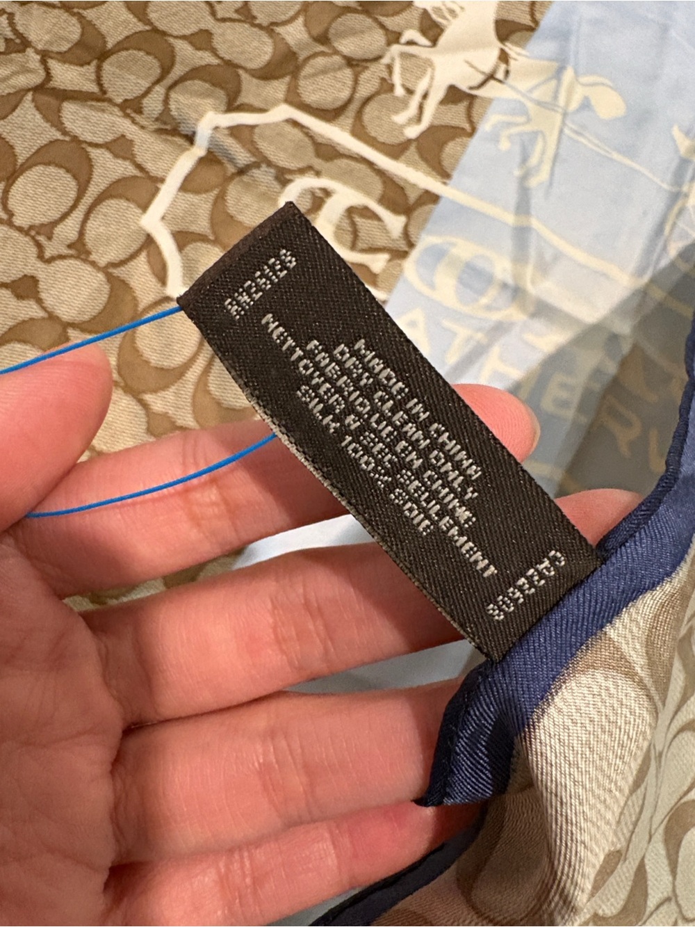 COACH Signature Logo 100% Silk Scarf - Picture 5 of 6